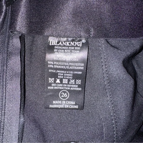 Sold Blanc NYC Dominatrix Black Vinyl Split Hem Pants Size 28 - Picture 10 of 11